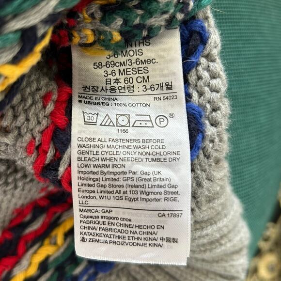 💘Not for sale💘 sold💘Gap Baby Boy Knit Button Cardigan Sweater Gray Heavyweight - Picture 5 of 7